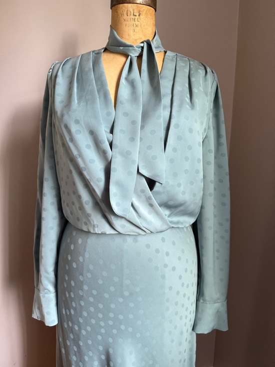 Favorite Daughter Dusty Blue Maxi Dress with Neck Scarf - Picture 3 of 12